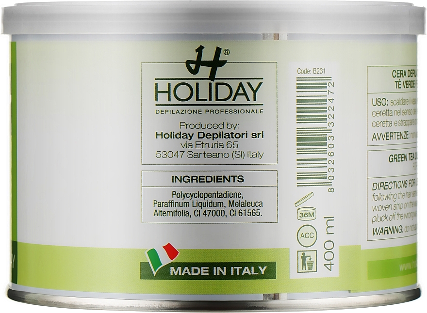 Warm Depilatory Wax with Green Tea Extract - Holiday Depilatory Wax Green Tea — photo N2