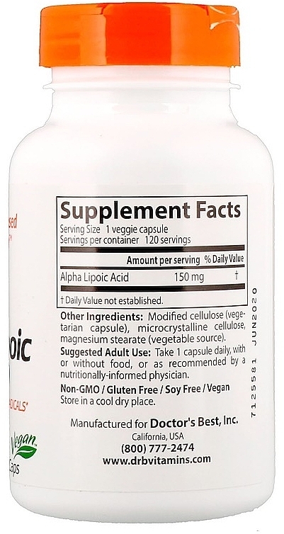 Alpha-Lipoic Acid, 150 mg - Doctor's Best Alpha Lipoic Acid — photo N2