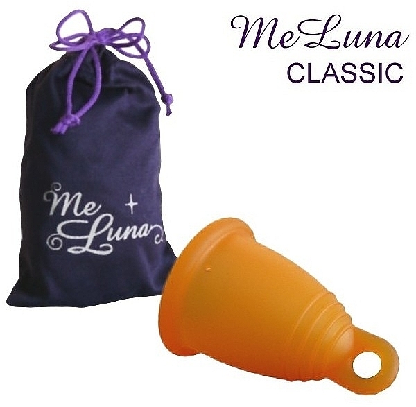 Menstrual Cup with Ring, L-size, orange - MeLuna Classic Menstrual Cup Ring — photo N1