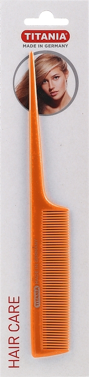 Hair Comb with Plastic Handle 20,5cm, orange - Titania — photo N1