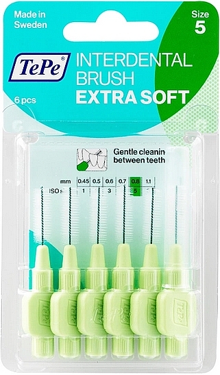 Interdental Brush Set 'Extra Soft', 0.8 mm - TePe Interdental Brush Extra Soft Size 5 — photo N1