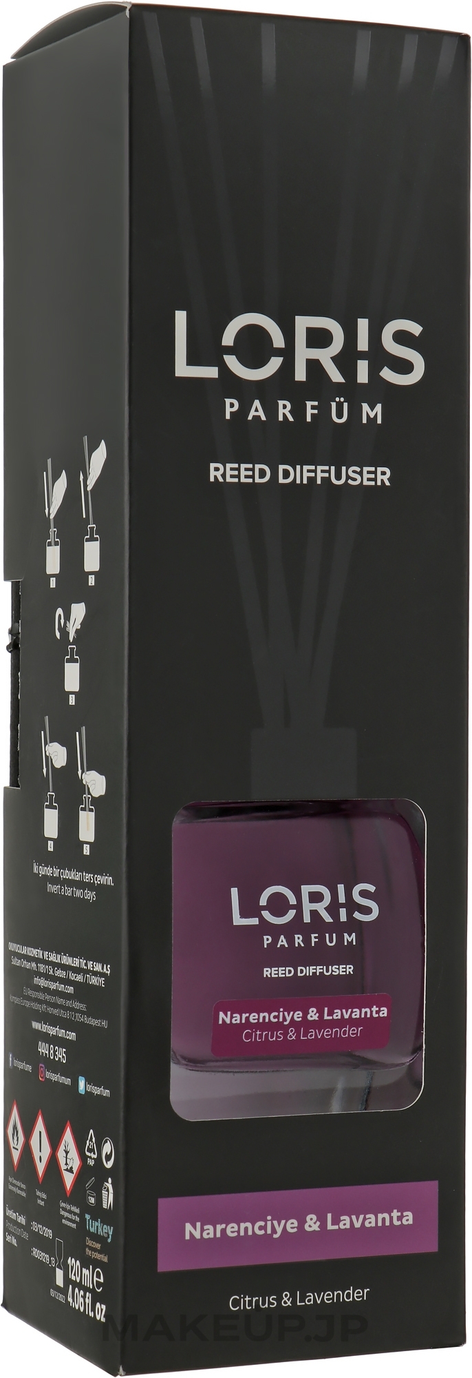Citrus & Lavender Reed Diffuser - Loris Parfum Reed Diffuser Citrus & Lavender — photo 120 ml
