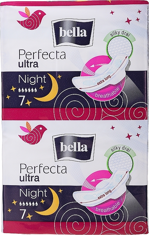 Sanitary Pads Perfecta Ultra Night Silky Drai, 7+7 pcs - Bella  — photo N3