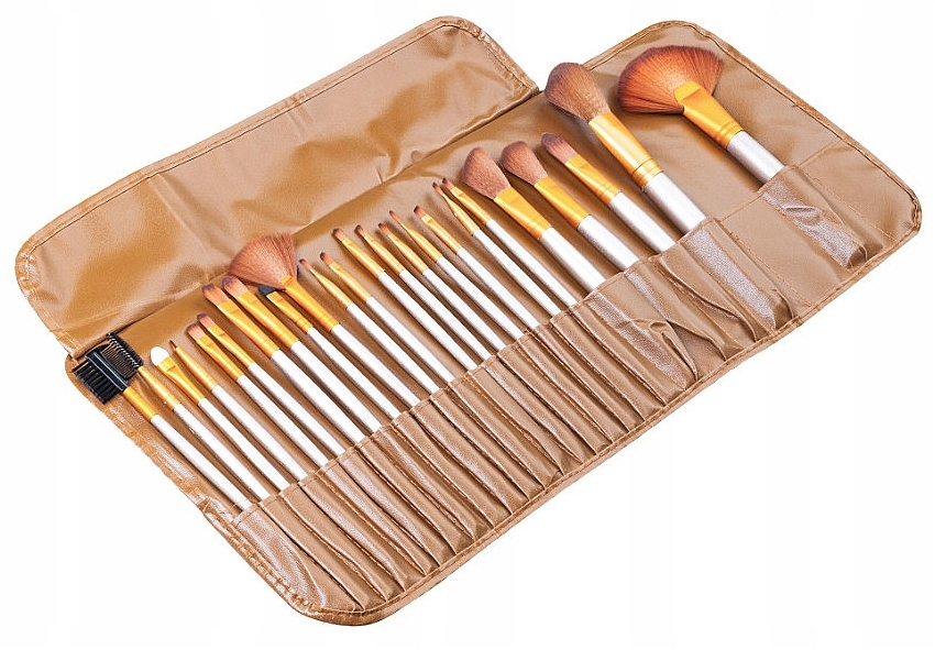 Makeup Brush Set in Gold Case, 24 pcs - Beauty Design — photo N2