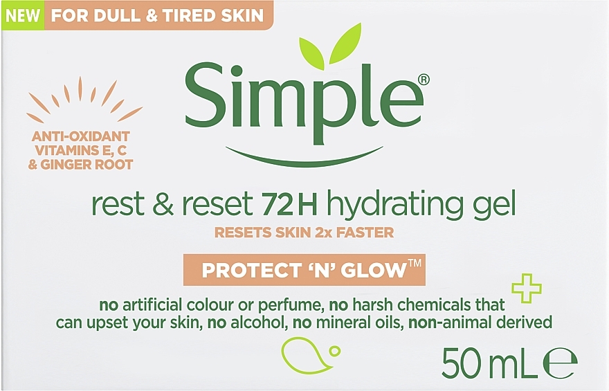 Moisturizing Gel '72 Hours. Rest & Reboot' - Simple Protect n Glow Hydrating Gel — photo N4