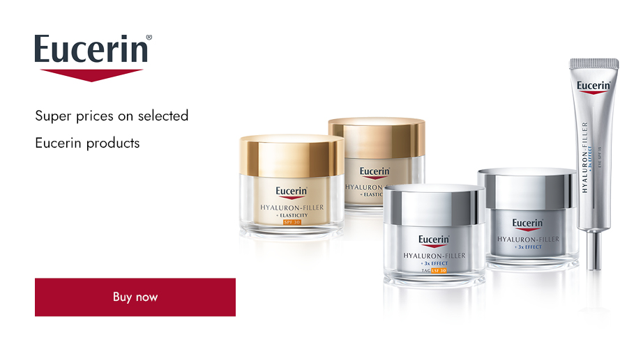 Super prices on selected Eucerin products. Prices on the site already include a discount