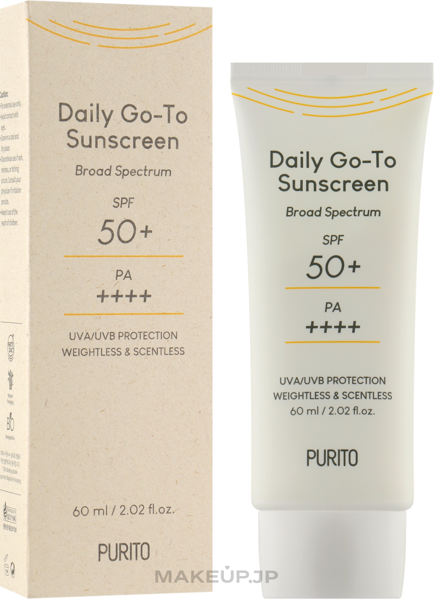 Face Sun Cream - Purito Daily Go-To Sunscreen SPF50+/PA++++ — photo 60 ml