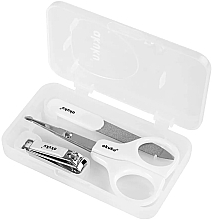 Manicure Set 'Scissors, Clippers, Nail File', white - Akuku — photo N2