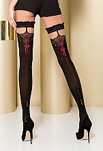 Stockings ST100, 60/20 Den, nero/red - Passion — photo N2