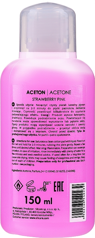 Nail Polish Remover "Strawberry" - Silcare The Garden Of Colour Aceton Strawberry Pink — photo N2