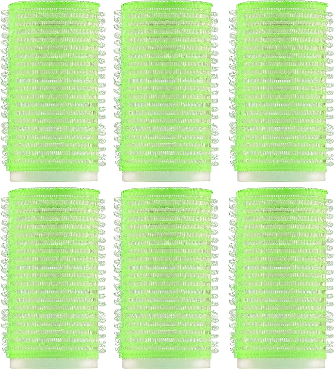 Velcro Curlers 6 pcs, 70799, 32mm, light green - Deni Carte — photo N1