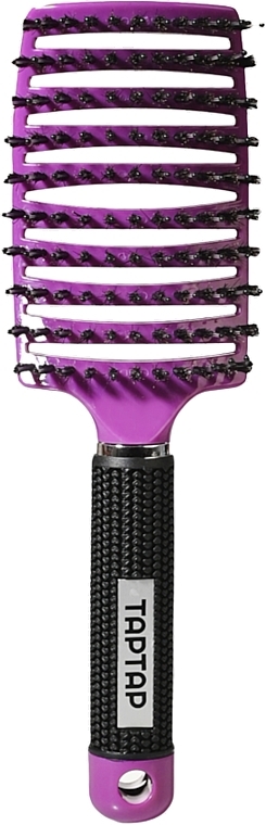 Hair Brush with Natural Bristles, purple - Taptap — photo N1