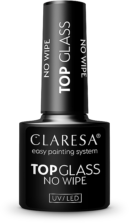 Universal Transparent Hybrid Top Coat for Extended & Natural Nails - Claresa Top Glass No Wipe — photo N1