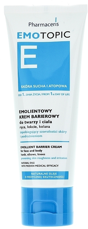 Softening Face & Body Cream for Dry & Atopic Dermatitis-Prone Skin - Pharmaceris E Emotopic Emollient Barrier Cream — photo N1