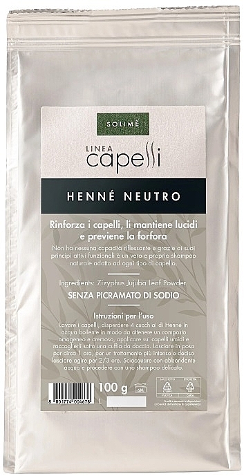 ヘア ヘナ - Solime Capelli Henne Neutro — photo N1