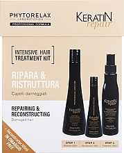 Fragrances, Perfumes, Cosmetics Set - Phytorelax Laboratories Keratin Repair Intensive Hair Treatment Kit (shm/250ml + h/milk/100ml + h/spray/150ml)