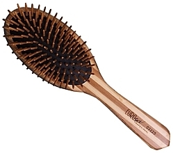 Fragrances, Perfumes, Cosmetics Massage Hair Brush, wooden 03225 - Eurostil Bamboo Ovalado Cepillo