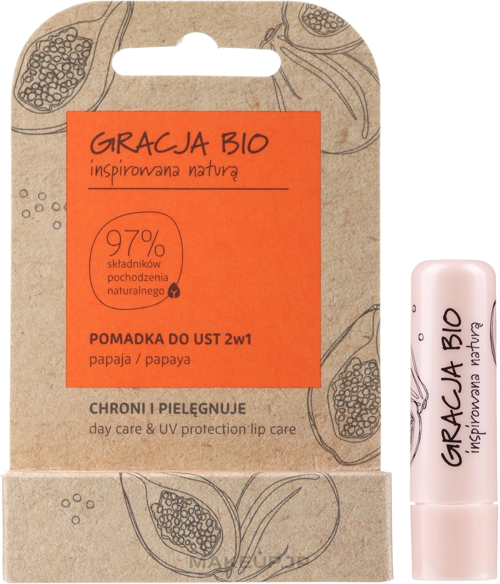 Lip Balm "Papaya" - Gracja Bio — photo 5 g