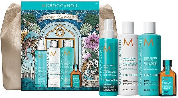 Hair Care Set, 5 products - Moroccanoil Holiday Bag Frizz Control — photo N1