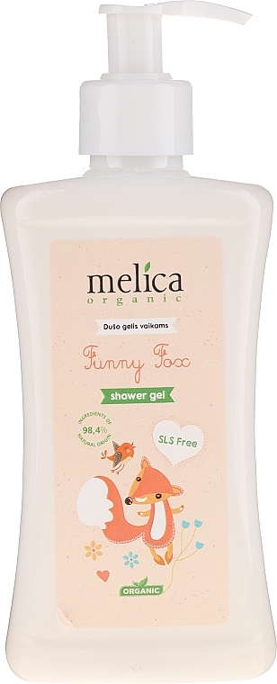 Kids Shower Gel "Little Fox" - Melica Organic Funny Fox Shower Gel — photo N1