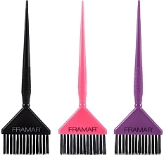 Wide Coloring Brushes, black, pink, purple - Framar Big Daddy Brush Set — photo N1