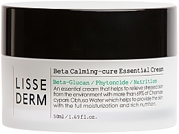 Fragrances, Perfumes, Cosmetics Face Cream - Lissederm Beta Calming Cure Essential Cream