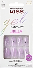 False Nail Set, size M, 28 pcs. - Kiss Gel Fantasy Jelly — photo N1