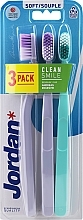 Fragrances, Perfumes, Cosmetics Soft Toothbrush, lilac + turquoise - Jordan Clean Smile Soft