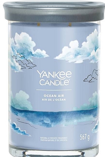 Scented Candle in Glass 'Ocean Air', 2 wicks - Yankee Candle Singnature — photo N1