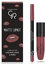 Fragrances, Perfumes, Cosmetics Lip Set - Golden Rose Matte LipKit Rose Taupe (lipstick/5.5 ml + lipliner/1.6g)