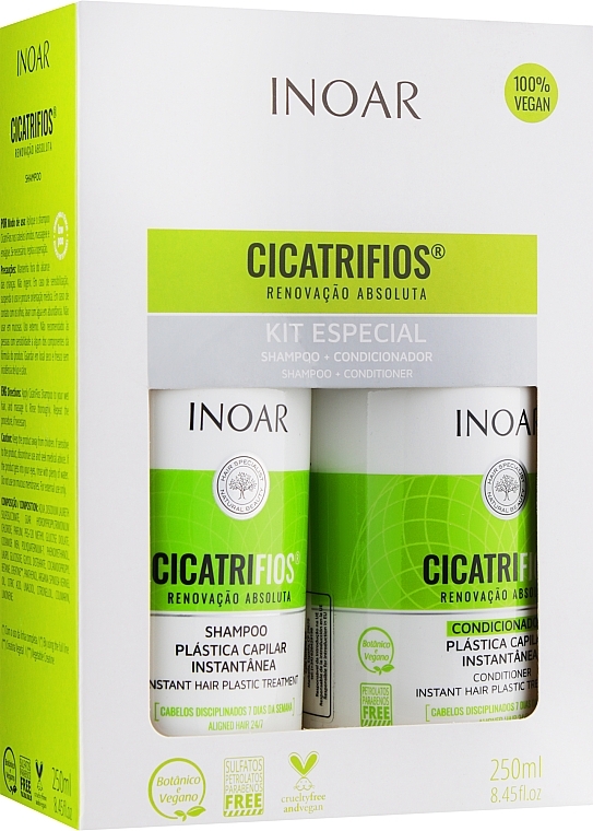 Post Keratin & Botox Treatment Set for Colored Hair "Perfect Color" - Inoar Cicatrifios (cond/250ml + shmp/250ml) — photo N1