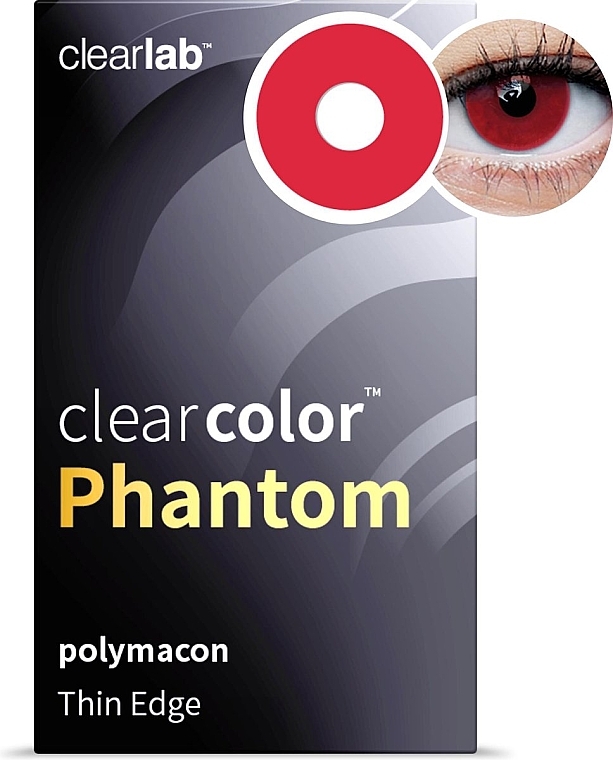 Colored Contact Lenses, red vampire, 2 pcs. - Clearlab ClearColor Phantom Red Vampire — photo N2