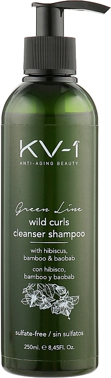 Sulfate-Free Shampoo for Curly Hair - KV-1 Green Line Wild Curls Cleanser Shampoo — photo N1