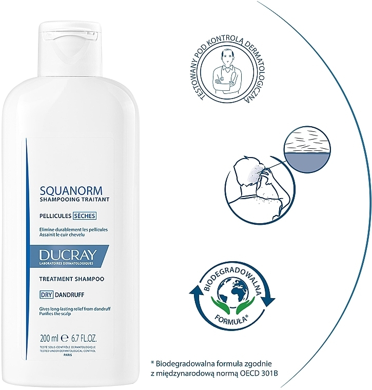 Anti Dry Dandruff Shampoo - Ducray Squanorm Selezhel Shampoo — photo N3