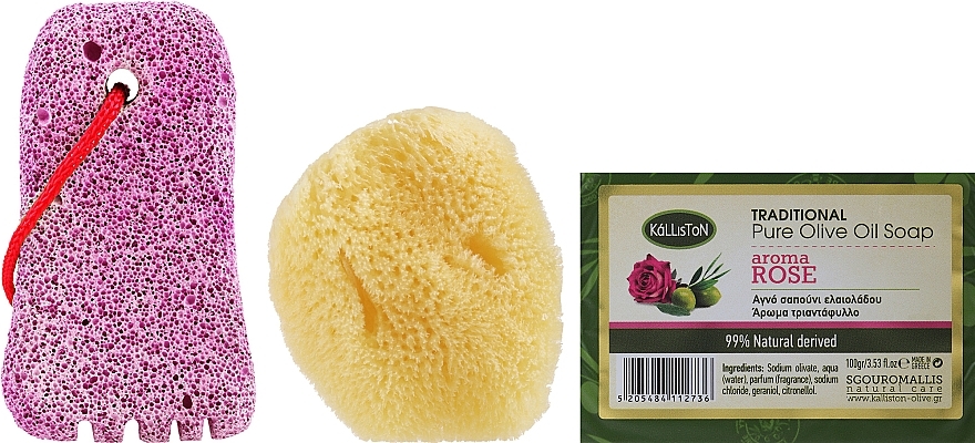 Kalliston (soap/100g + stone/1pcs + sponge/1pcs) - Kalliston (soap/100g + stone/1pcs+ sponge/1pcs) — photo N1