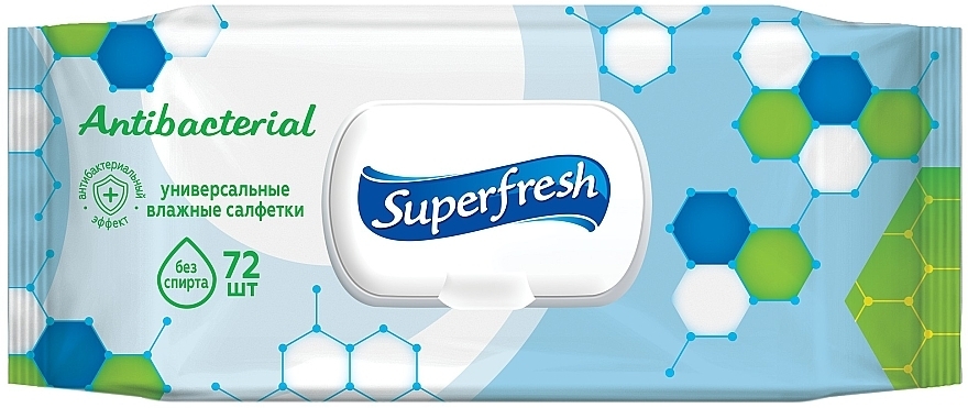 Wet Wipes Antibacterial, 72 pcs. - Superfresh — photo N1