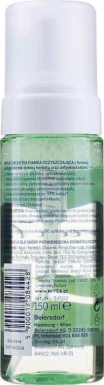 Cleansing Foam with Bio-green Tea and Antioxidants - Nivea Green Tea Cleansing Foam — photo N6