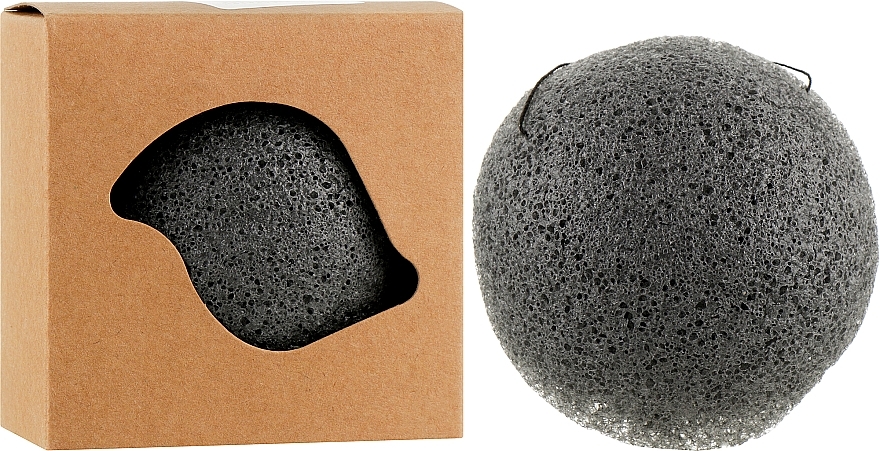 Face Cleansing Konjac Mini Sponge, black - Cosmo Shop Konjac Sponge Mini Craft Box — photo N2