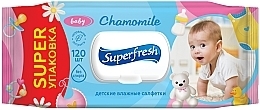 Fragrances, Perfumes, Cosmetics Baby & Mother Wipes "Chamomile" with Valve, 120 pcs - Superfresh
