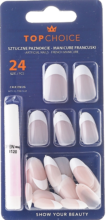 Fake Nails "FRENCH MANICURE", 74158 - Top Choice — photo N1