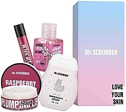 Fragrances, Perfumes, Cosmetics Set - Mr.Scrubber Sweet Raspberry (lip/balm/5g + lip/scrub/50ml + h/cr/50ml + sanitizer/30ml)