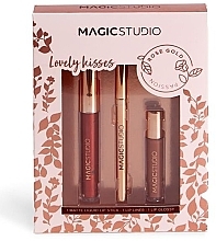 Fragrances, Perfumes, Cosmetics Set - Magic Studio Lovely kisses Rose Gold (l/pencil/0.3g + lipstick/1ml + lip/gloss/2ml)