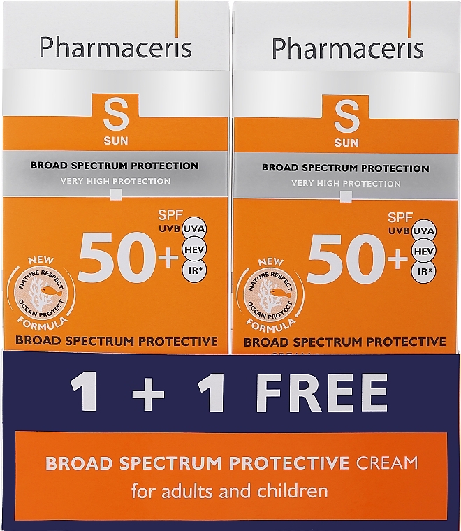 Set - Pharmaceris S Broad Spectrum Protective Cream SPF50+ (f/cr/2x50ml) — photo N2