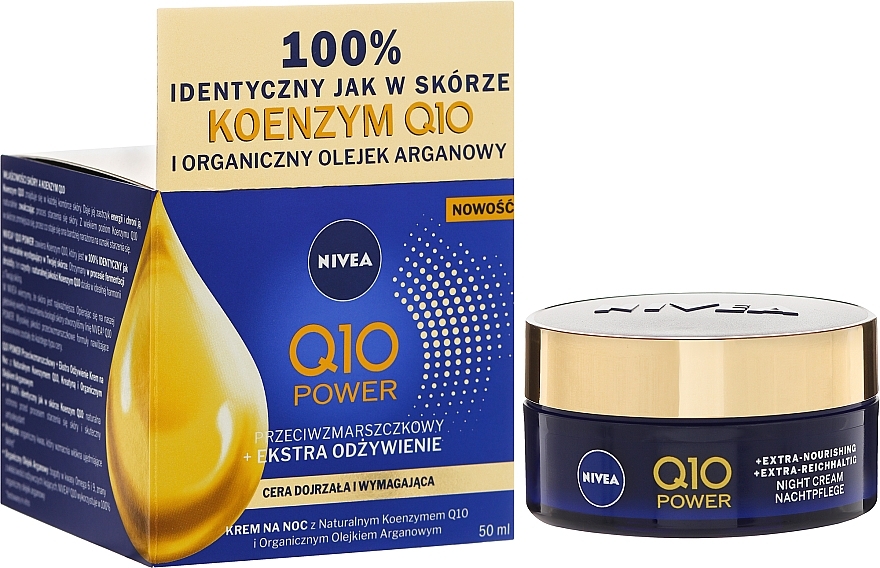 Anti-Wrinkle Night Cream for Dry Skin - Nivea Visage Q10 Power Extra SPF 15 — photo N6