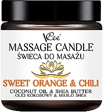 Fragrances, Perfumes, Cosmetics Sweet Orange & Chili Massage Candle - VCee Massage Candle Sweet Orange & Chili Coconut Oil & Shea Butter
