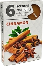 Fragrances, Perfumes, Cosmetics Cinnamon Tealights, 6 pcs - Admit Scented Tea Light Cinnamon