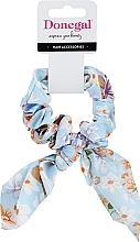 Fragrances, Perfumes, Cosmetics Hair Tie, light blue with flowers - Donegal FA-5689