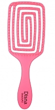 Rectangular Vented Hair Brush, 23 cm, pink - Disna Beauty4U Puzzle Brush — photo N1