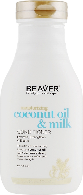 Smoothing Coconut Oil Conditioner for Dry & Unruly Hair - Beaver Professional Moisturizing Coconut Oil & Milk Conditioner — photo N1