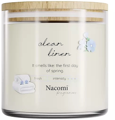 Scented Soy Candle 'Clean Linen' - Nacomi Fragrances — photo N1